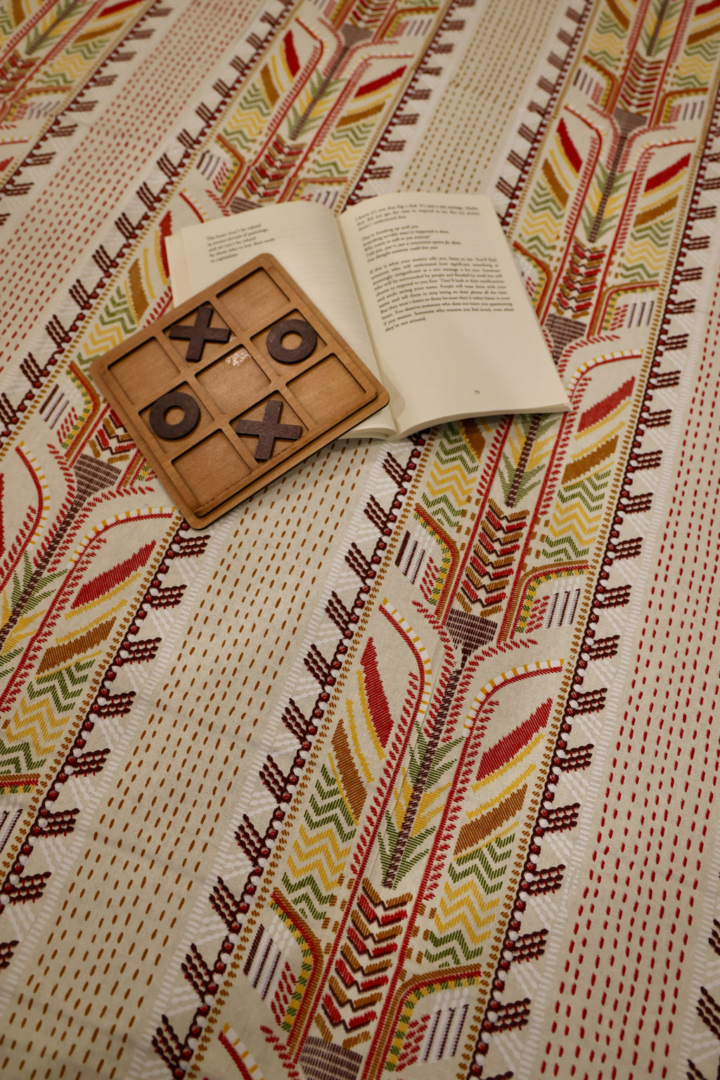 Sanganeri Block Print Cotton Bedsheet - Ivory Floral Vase