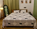 Botanical Marigold Sanganeri Print Cotton Bedsheet Yellow & Green Floral King Size