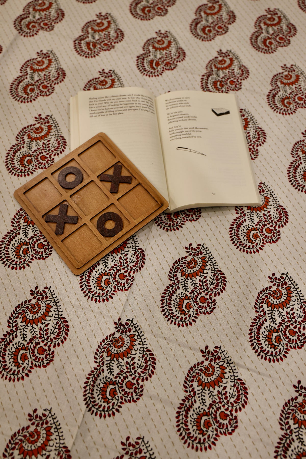 Royal Elephant Sanganeri Print Cotton Bedsheet Navy & Grey Medallion King Size